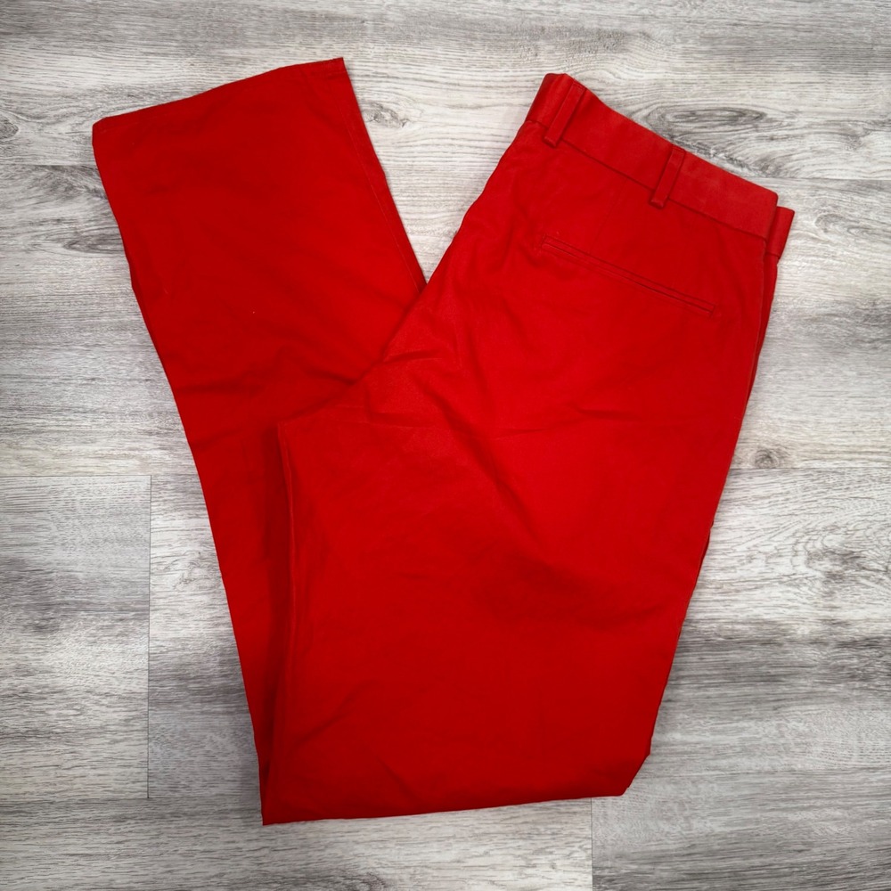 RED Saks Fifth Avenue Trim Fit 32x32 Red 100% Cotton Pants